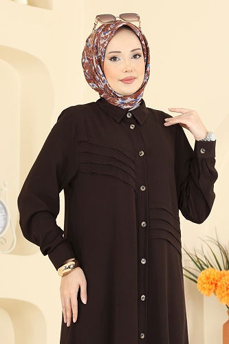 moda selvim بلوز بني 2011BG354 - Thumbnail