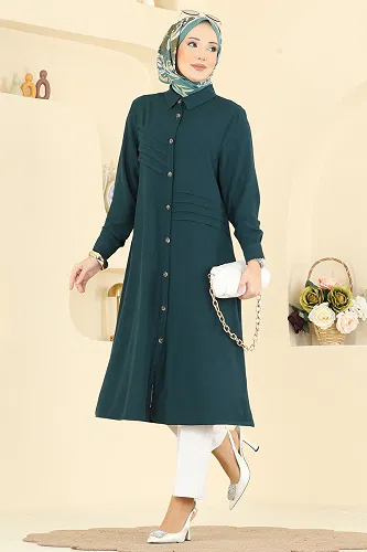 moda selvim Tunic 2011BG354 Petroleum - Thumbnail