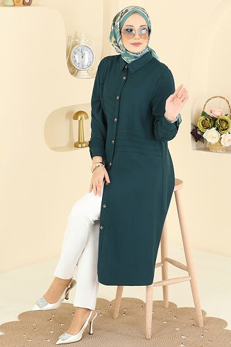 moda selvim بلوز بترولي 2011BG354 - Thumbnail