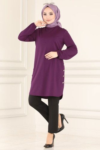 moda selvim Tunic 2013MRT754 Damson - Thumbnail