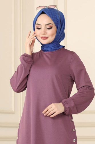 moda selvim Tunic 2013MRT754 Dark Lilac - Thumbnail