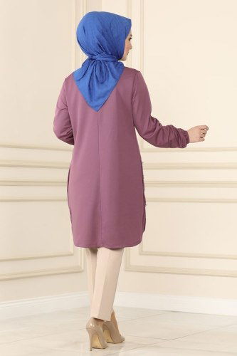 moda selvim 2013MRT754 ليلكي غامق بلوز طويل - Thumbnail
