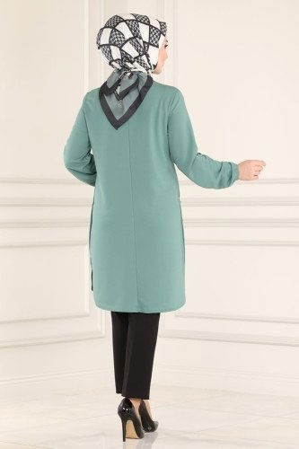 moda selvim 2013MRT754 تركوازي بلوز طويل - Thumbnail