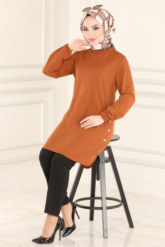 moda selvim 2013MRT754 رملي بلوز طويل - Thumbnail