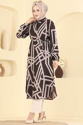 moda selvim Tunic 2014ERK1158 Bitter Brown - Thumbnail
