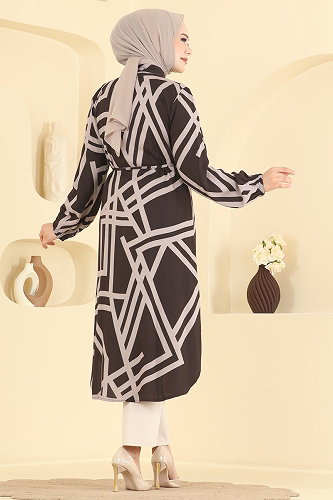 moda selvim بلوز بني غامق 2014ERK1158 - Thumbnail