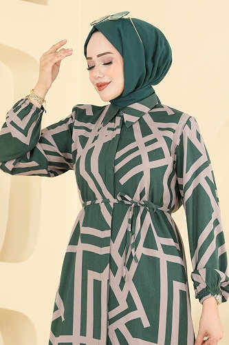 moda selvim Tunic 2014ERK1158 Khaki - Thumbnail