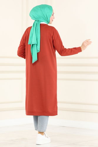 moda selvim Tunic 201MRT754 Brick - Thumbnail