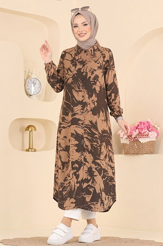 moda selvim Tunic 201NZRK1200 Brown - Thumbnail