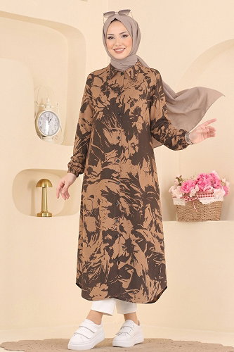 moda selvim Tunic 201NZRK1200 Brown - Thumbnail