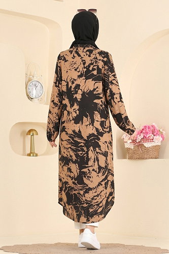 moda selvim Tunic 201NZRK1200 Dark Vision & Black - Thumbnail