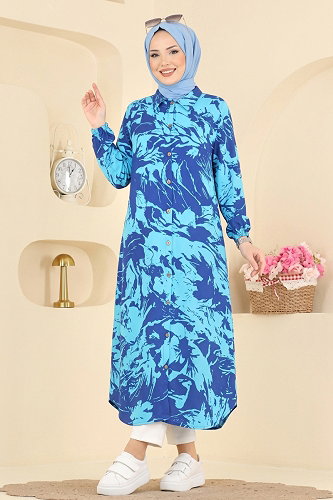 moda selvim Tunic 201NZRK1200 Saxe - Thumbnail