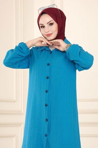 moda selvim Tunic 2021KTR750 Blue - Thumbnail