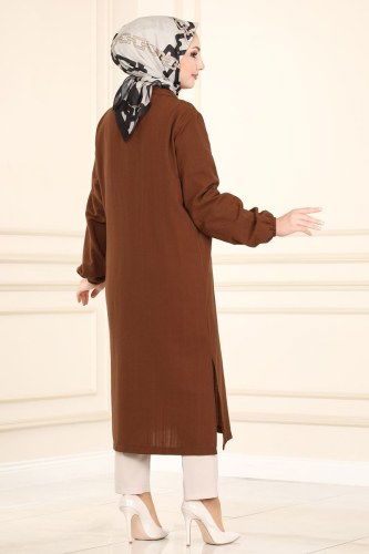 moda selvim Tunic 2021KTR750 Brown - Thumbnail