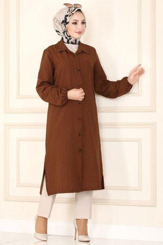 moda selvim Tunic 2021KTR750 Brown - Thumbnail