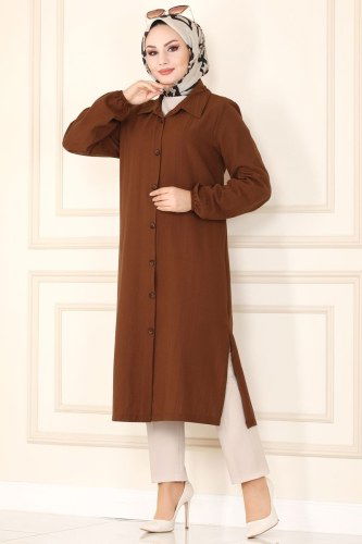 moda selvim Tunic 2021KTR750 Brown - Thumbnail