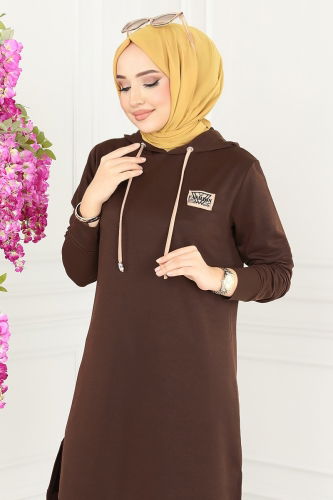 moda selvim Tunic 202MRT754 Brown - Thumbnail