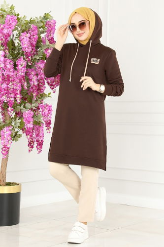 moda selvim Tunic 202MRT754 Brown - Thumbnail