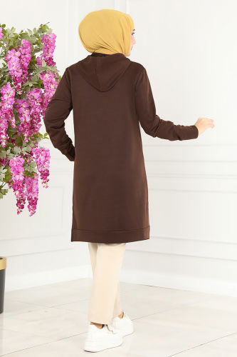 moda selvim Tunic 202MRT754 Brown - Thumbnail