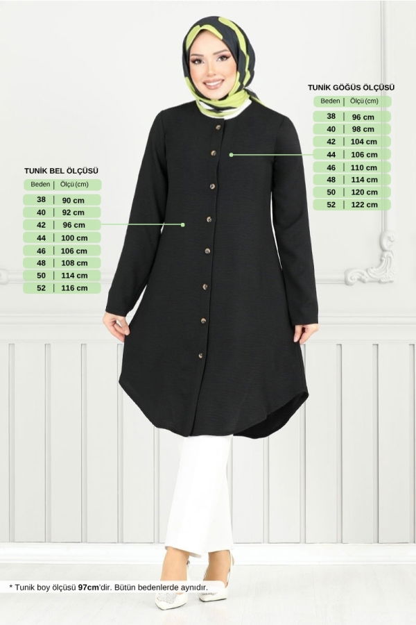 Modaselvim خصم صافٍ20%+20% في سلة التسوق بلوز أسود 2034BM1076-M