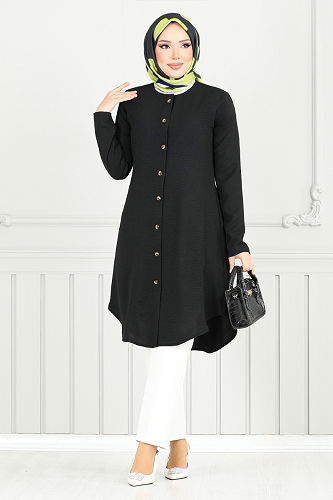 moda selvim بلوز أسود 2034BM1076-M - Thumbnail