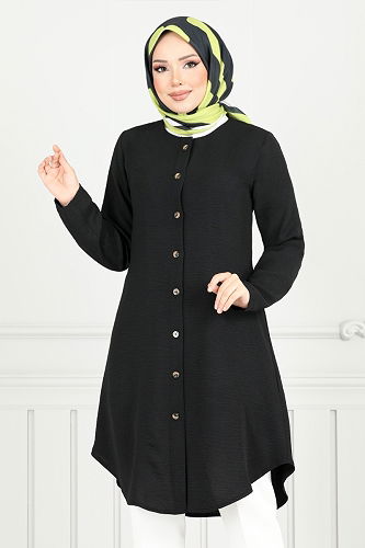 moda selvim بلوز أسود 2034BM1076-M - Thumbnail