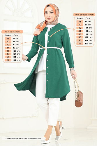 moda selvim بلوز زيتي 2034BM387 - Thumbnail