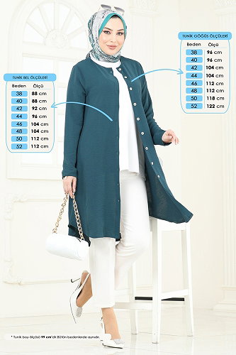moda selvim بلوز بترولي 2034BM387 - Thumbnail
