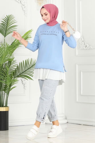 moda selvim Tunic 20396ETT926 Baby Blue - Thumbnail