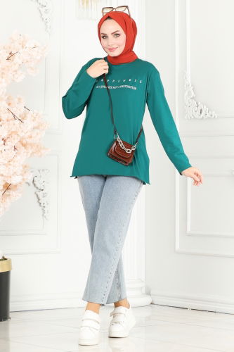 moda selvim TUNIC 20396ETT926 Emerald - Thumbnail