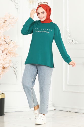 moda selvim TUNIC 20396ETT926 Emerald - Thumbnail