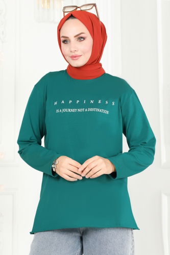 moda selvim Tunic 20396ETT926 Emerald - Thumbnail