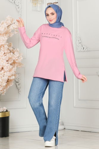 moda selvim TUNIC 20396ETT926 Pink - Thumbnail