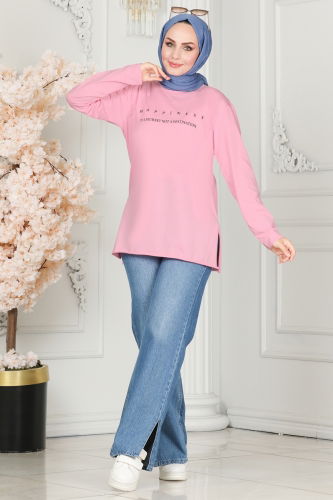 moda selvim Tunic 20396ETT926 Pink - Thumbnail