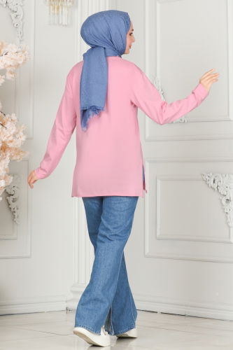 moda selvim TUNIC 20396ETT926 Pink - Thumbnail