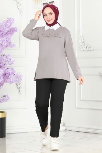 moda selvim TUNIC 20396ETT926 Silver - Thumbnail