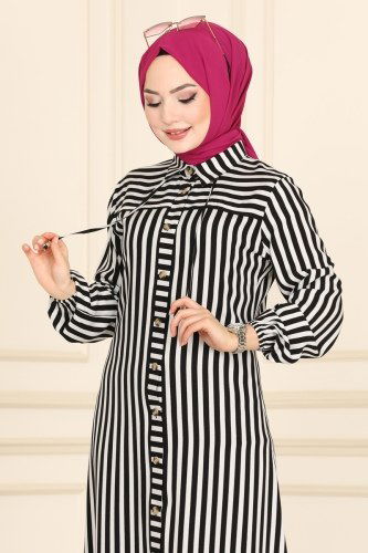 moda selvim Tunic 2039BG354 Ecru - Thumbnail