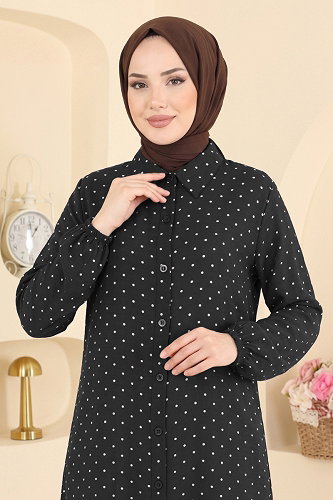 moda selvim Tunic 203NZRK1200 Black - Thumbnail