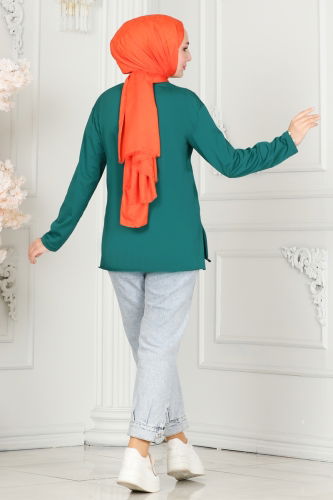 moda selvim TUNIC 20412ETT926 Emerald - Thumbnail