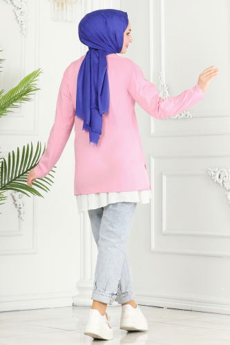 moda selvim Tunic 20412ETT926 Pink - Thumbnail