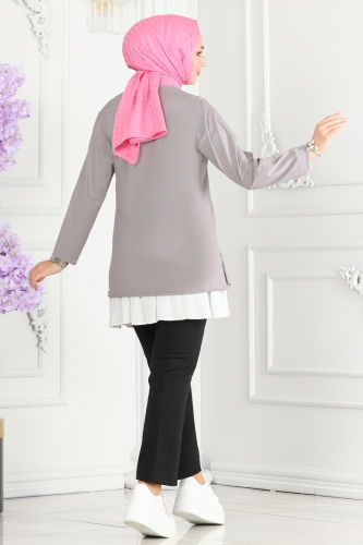 moda selvim TUNIC 20412ETT926 Silver - Thumbnail