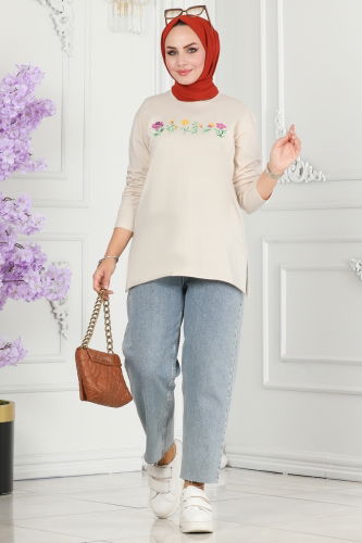 moda selvim TUNIC 20413ETT926 Beige - Thumbnail