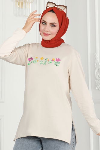 moda selvim Tunic 20413ETT926 Beige - Thumbnail