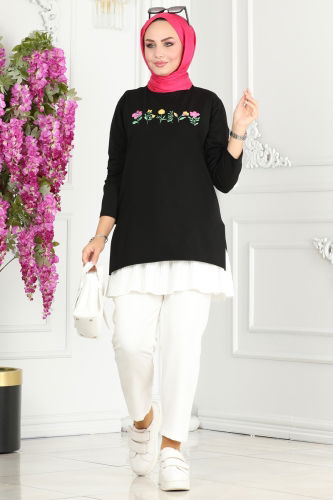 moda selvim TUNIC 20413ETT926 Black - Thumbnail