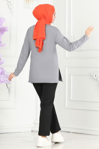 moda selvim TUNIC 20413ETT926 Gray - Thumbnail