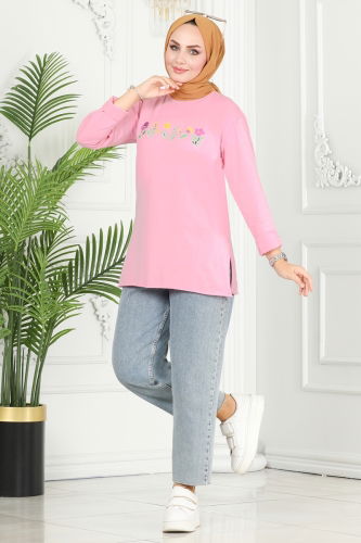 moda selvim Tunic 20413ETT926 Pink - Thumbnail