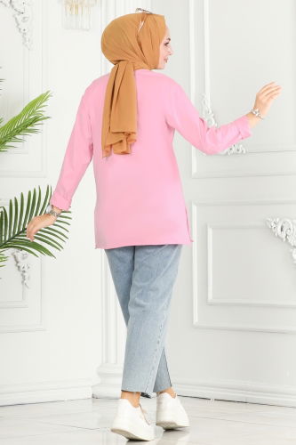 moda selvim Tunic 20413ETT926 Pink - Thumbnail