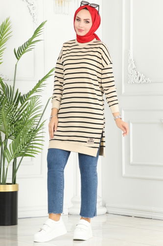 moda selvim Tunic 20417ETT926 Black - Thumbnail