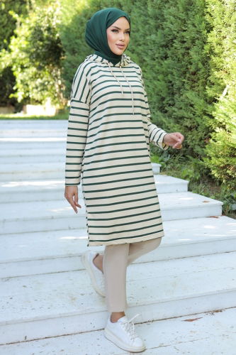 moda selvim Tunic 20451ETT926 Emerald - Thumbnail