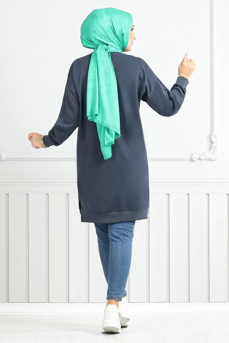 moda selvim Tunic 20455ETT902-M Anthracite - Thumbnail